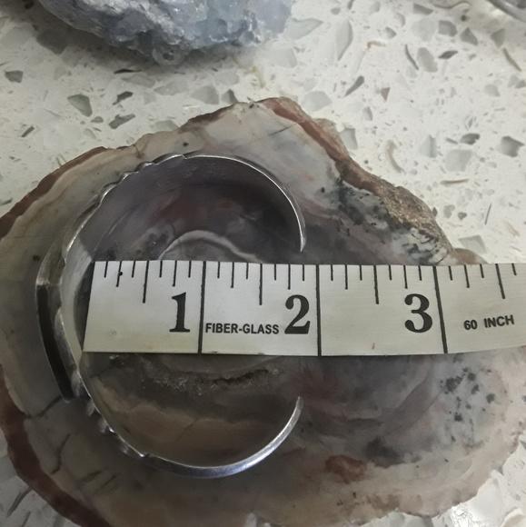 π«SOLDπ«Vtg Sterling Zuni inlay Cuff - Picture 6 of 8